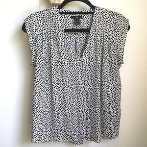 H&M Cap Sleeve Pintuck Blouse